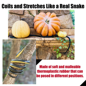 The FunFamz Original Fake Snake Toy Pack - Realistic Rubber Snakes & Plastic Snake Prank Toy